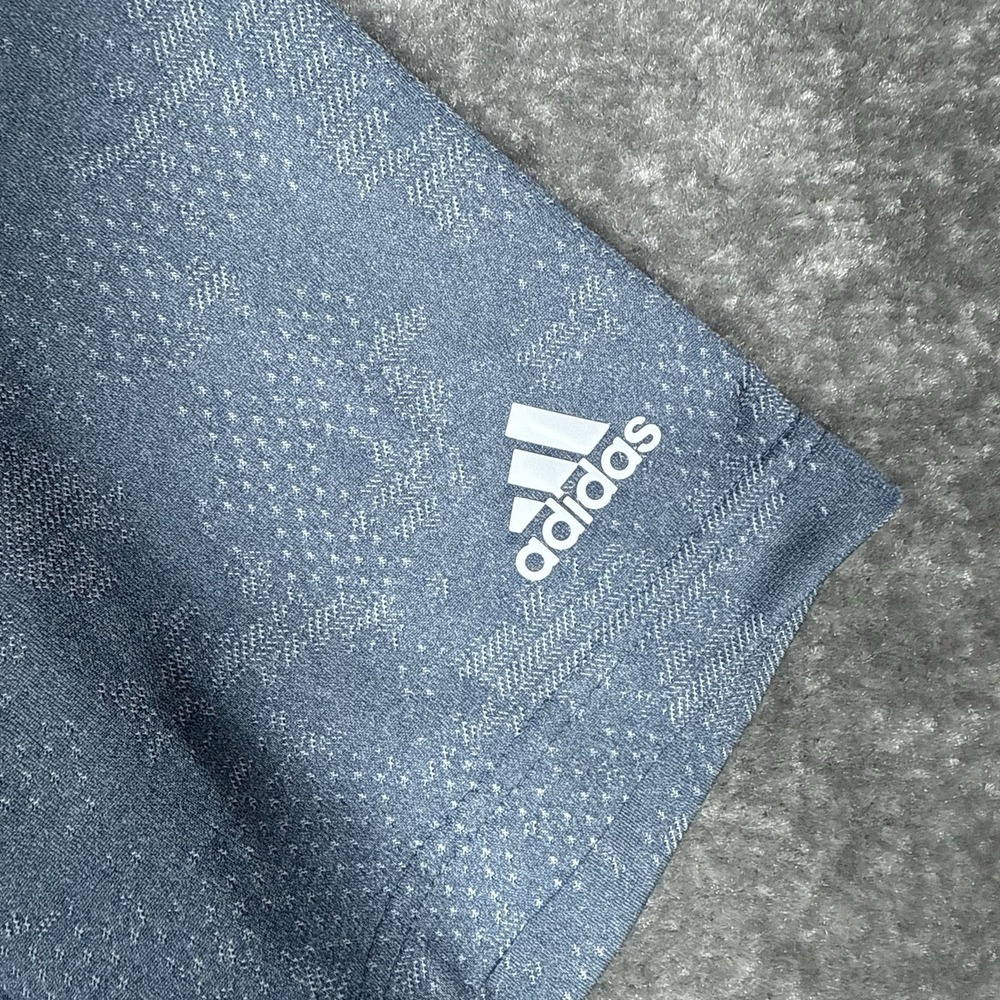 Adidas Polo Shirt Men's 2XL Blue Camo Jacquard Short Sleeve Golf Performance - Picture 4 of 7